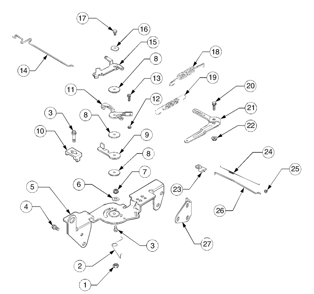 Engine Controls Diagram and Parts List for GT2544 K015-Before-13A2D7L710 Cub Cadet Lawn Tractor